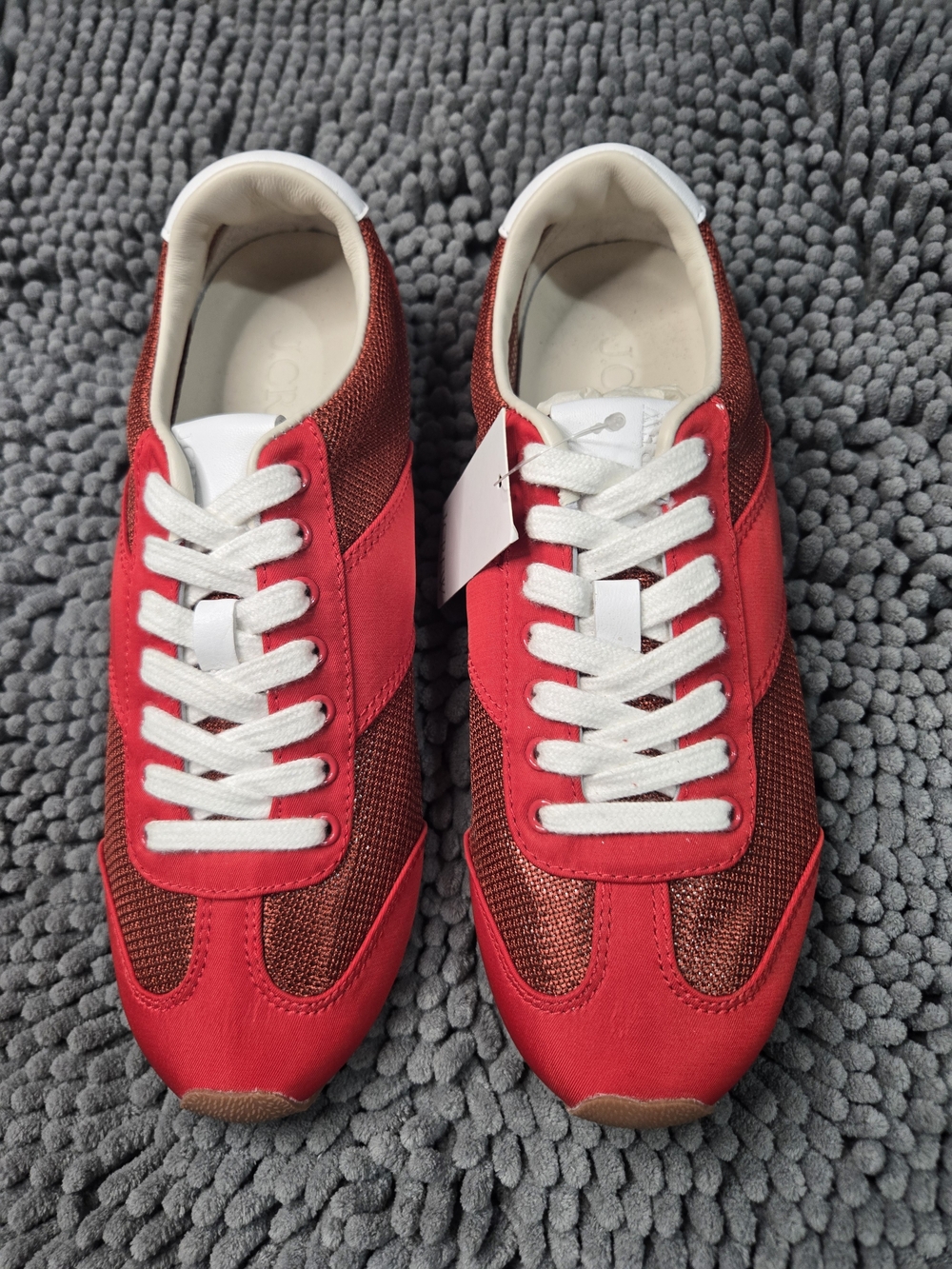JCREW Women's Red Athletic Rec Sneakers - Stylish Casual Comfort